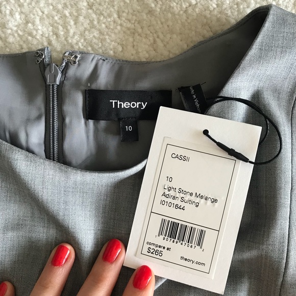 Theory Gray Cassii Dress Wool Blend - Picture 5 of 6